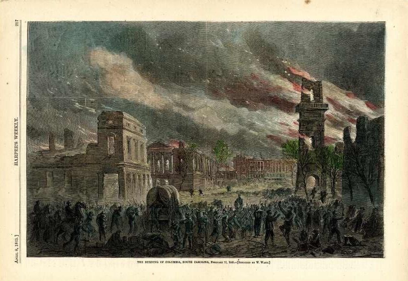 Historic Columbia Burning of Columbia — one time use, not file
